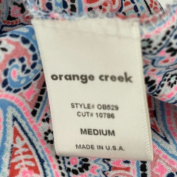 Orange Creek Pom Pom Hem Paisley Print Pull On Shorts Medium - Picture 4 of 5